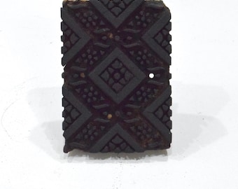 India Wood Block Ink Stamp Hand Carved Design