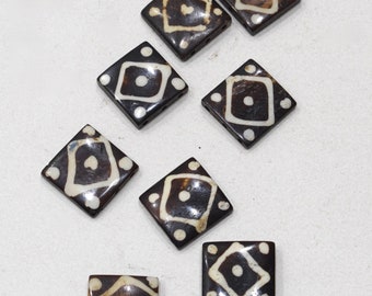 Beads Indonesian Batik Bone Square Beads 22mm