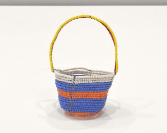 Basket African Zulu Beaded Wire Basket South Africa