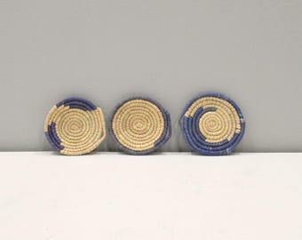 African Basket Botswana Natural Colors Food Basket Set of 3