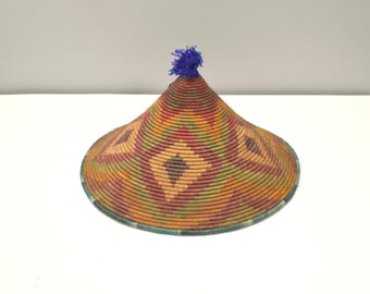 African Nubian Woven Plate Cover Basket