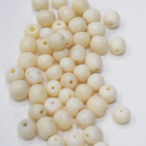 Beads Indonesian White Bone Round Beads 8mm