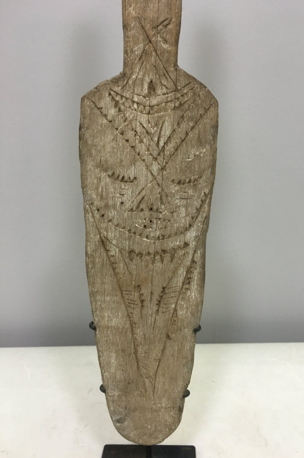 Papua new Guinea Ladle Siassi Island Stirring Incised Wood Ceremonial