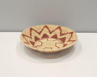African Basket Botswana Natural Colors South Africa Woven Palm Food Basket