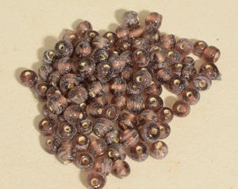 Beads Purple Amethyst Czechoslovakian Glass Jewelry Necklaces  Glass Beads 6mm