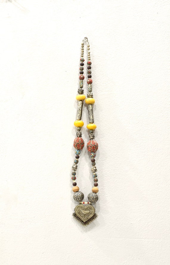 Necklace Nepal Silver Beaded Necklace