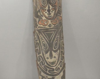 Papua New Guinea Mens Hut Wood Bark Painting