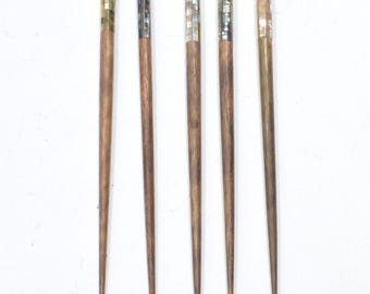 Hair Sticks Indonesian Assorted Inlaid Wood and Shell Hair Sticks