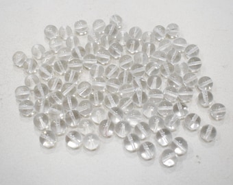 Czech Clear Glass Round Beads