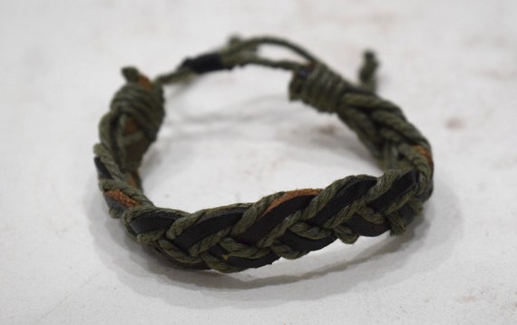 Bracelet Assorted Woven Fiber Leather Tie Adjusta… - image 3
