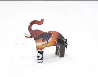 African Folk Art Toy Elephant Recycled Tin Can Tanzania