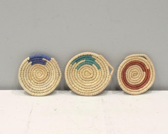 African Basket Botswana Natural Food Basket Set of 3