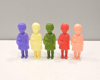 African Plastic Red Clonette Colonial Doll Ghana Recycled Molded Plastic Doll