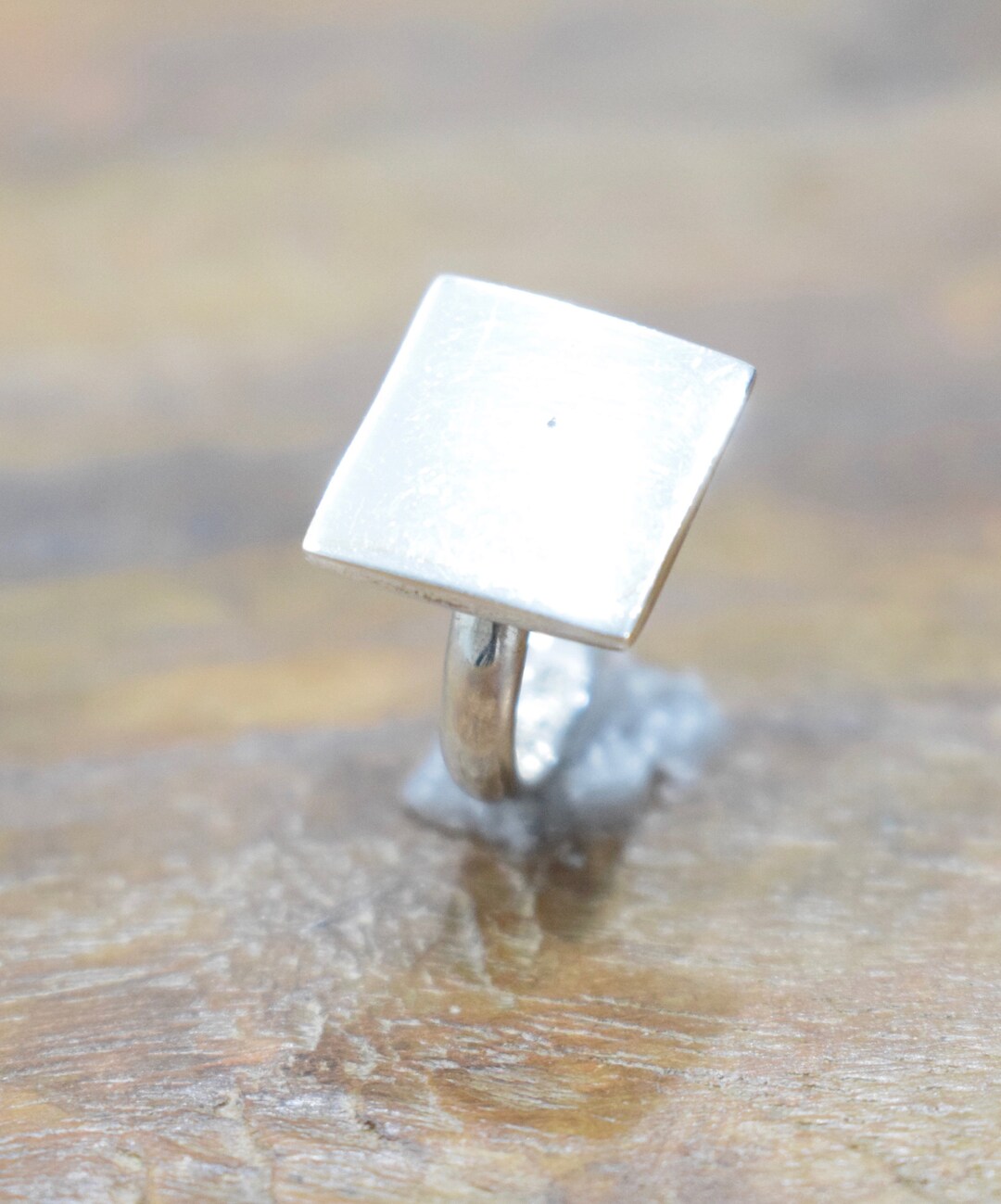 Ring Sterling Silver Square Initial Ring - Etsy