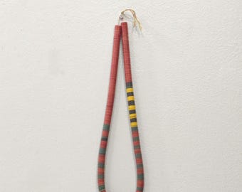 African Vinyl Record Bead Strand Necklace Mali