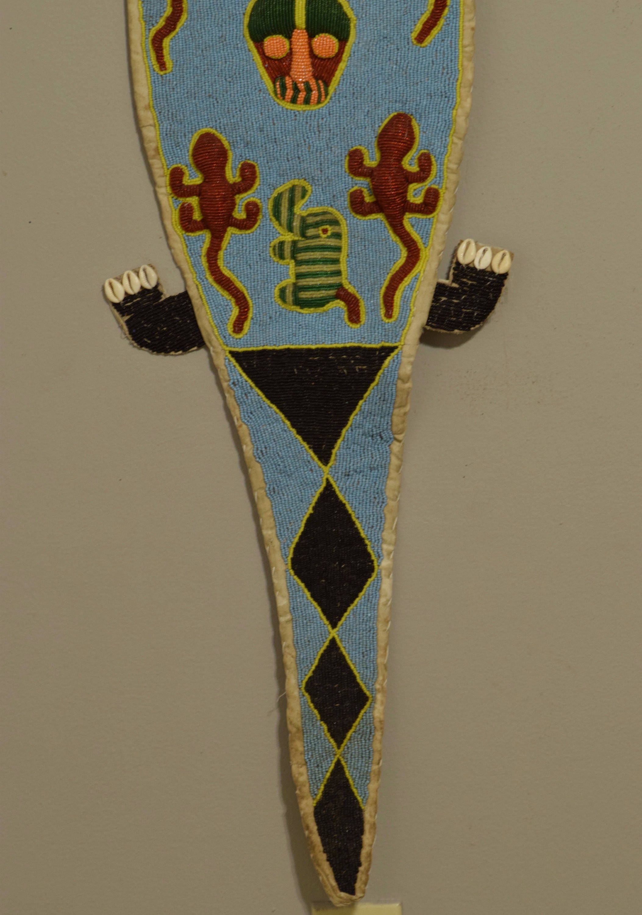 Vintage African Yoruba Beaded Diviner Wall Hanging