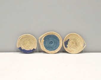 African Basket Botswana Natural Colors Food Basket Set of 3