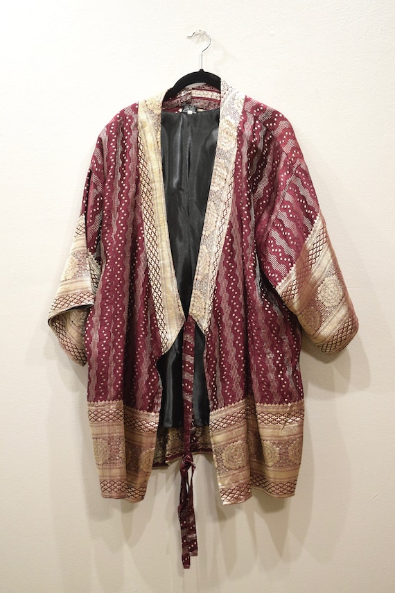 Jacket Silk Burgundy Brocade Jacket