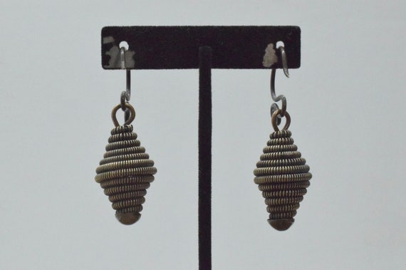 Earrings Silver Miao Dong Tribe Coiled Silver Dan… - image 1