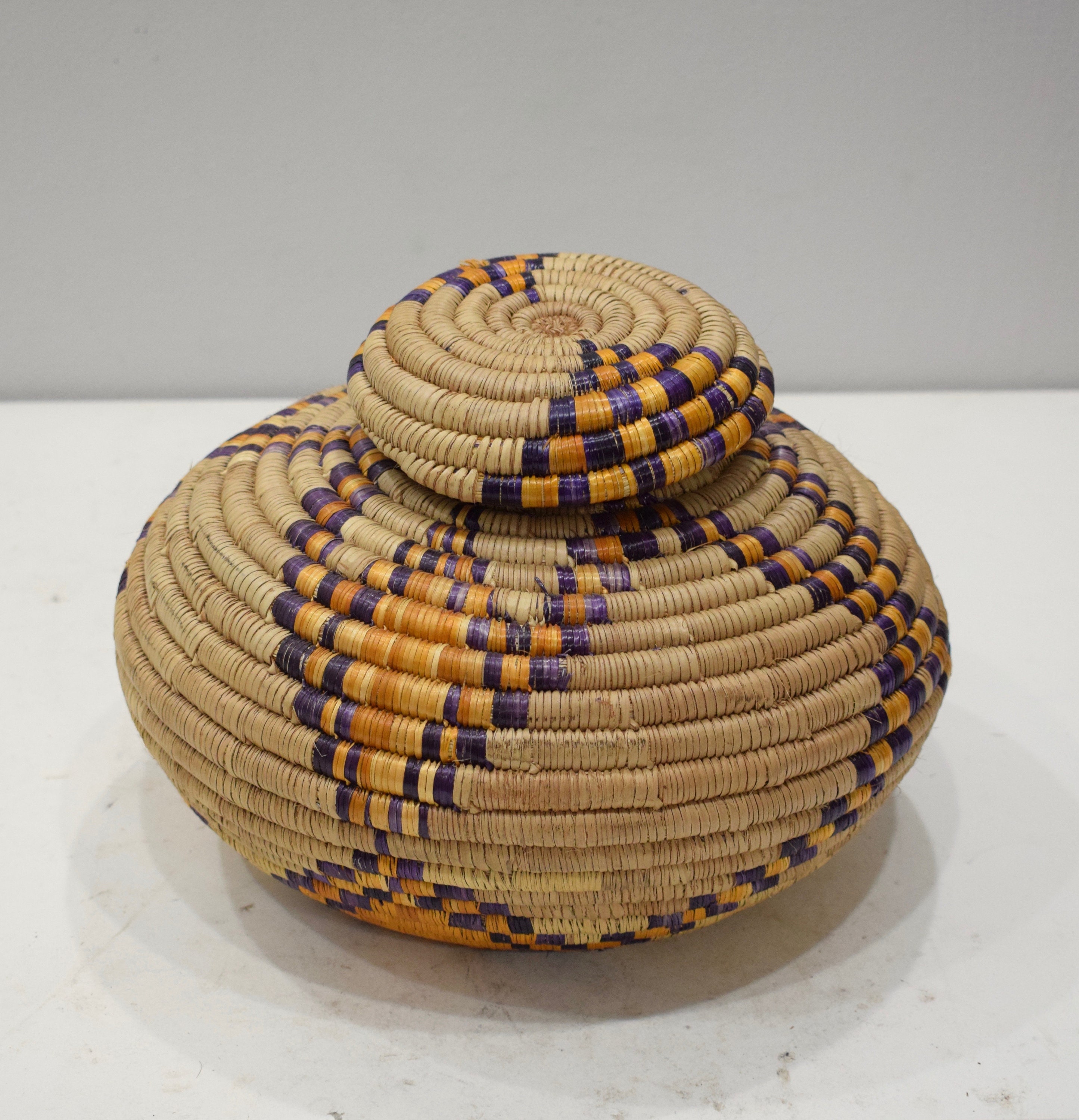 Basket African Tanzania Basket Woven River Weeds Tribal Basket