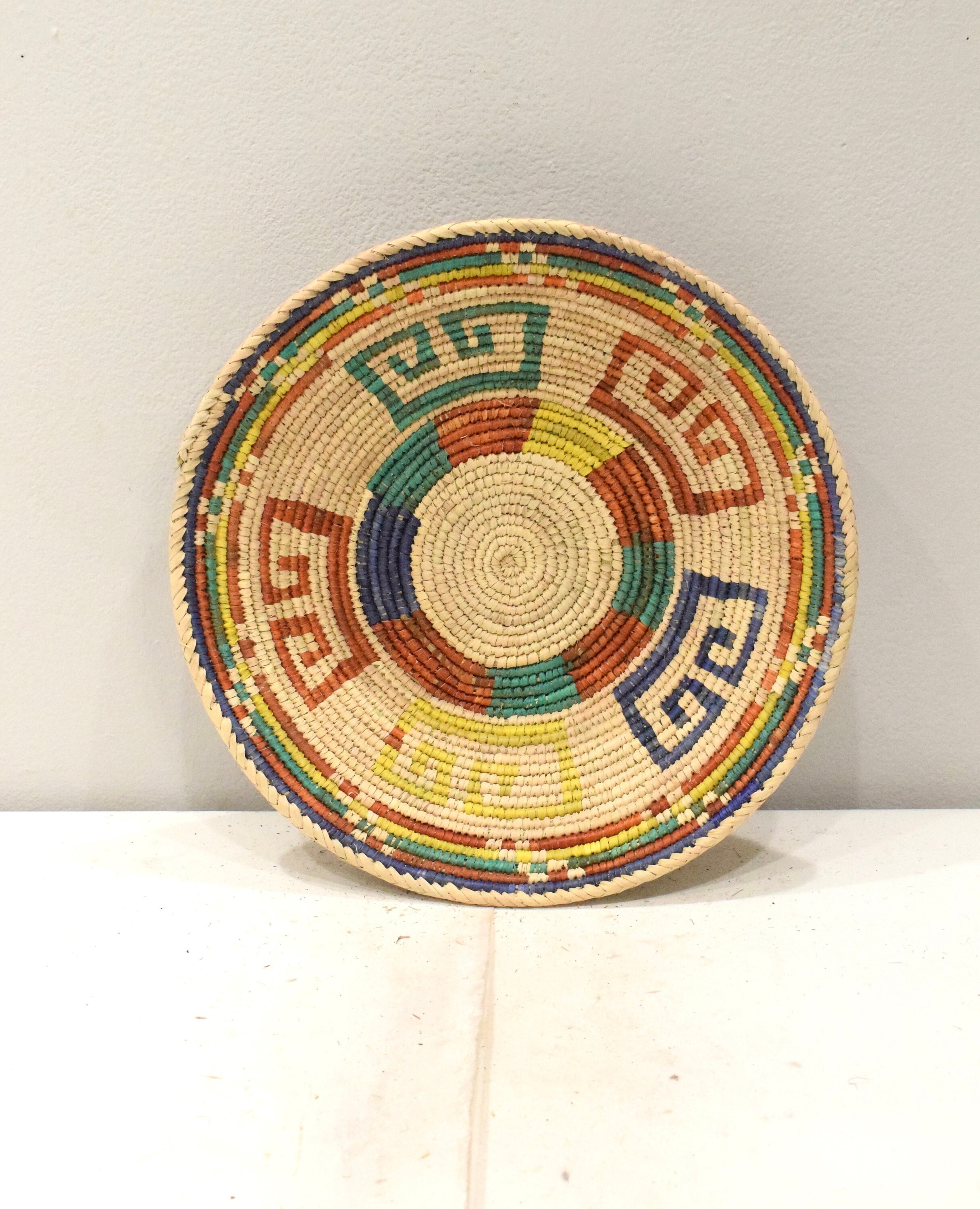 African Basket Botswana Natural Colors South Africa Woven Palm Food Basket