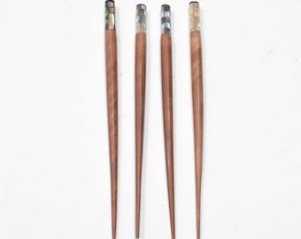 Hair Sticks Indonesian Assorted Inlaid Wood and Shell Hair Sticks