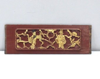 Chinese Panel Carved Wood Natural Landscape