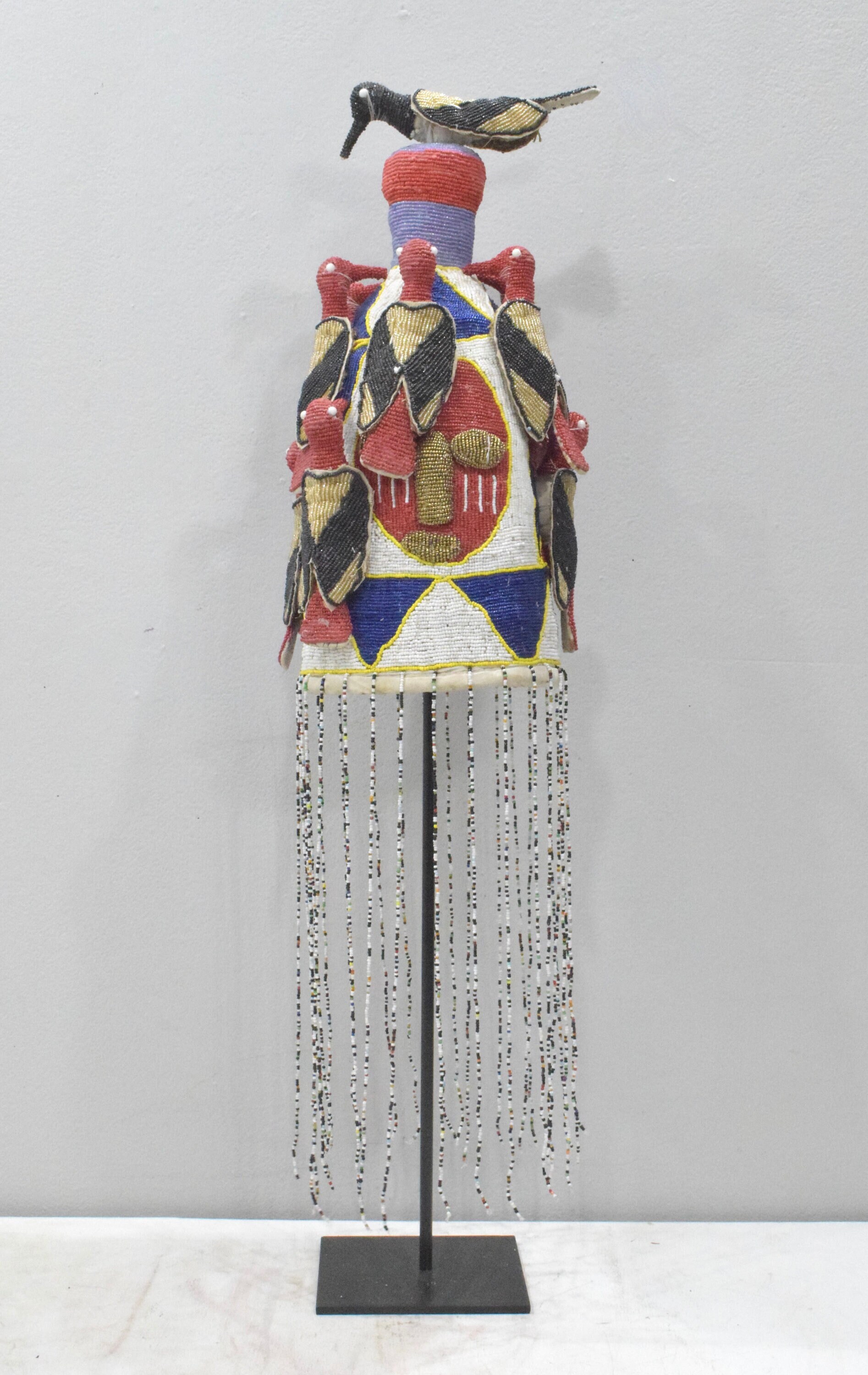 工芸品 Yoruba Beaded Crown ~ Monochrome 1980's Yoruba Beaded Crown ~ Monochrome – Craft Enterprises
