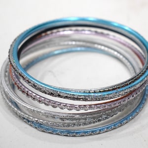 Bangle Bracelets Assorted Set of 10 Glitter Bangles