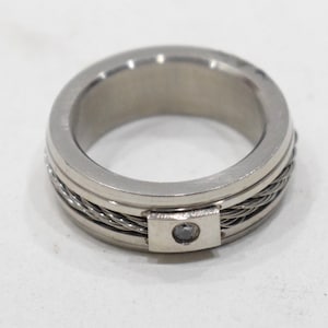 Ring Stainless Steel Rope Crystal Band Ring