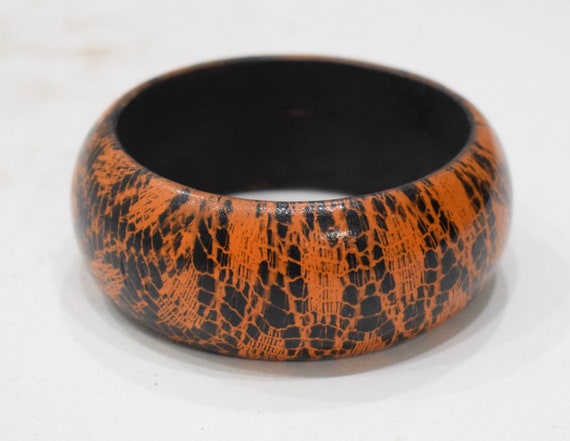 Bracelets Painted Wood  Snake Pattern Bangle Brac… - image 1