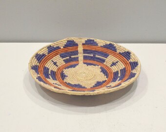 African Basket Botswana Natural Colors South Africa Woven Palm Food Basket