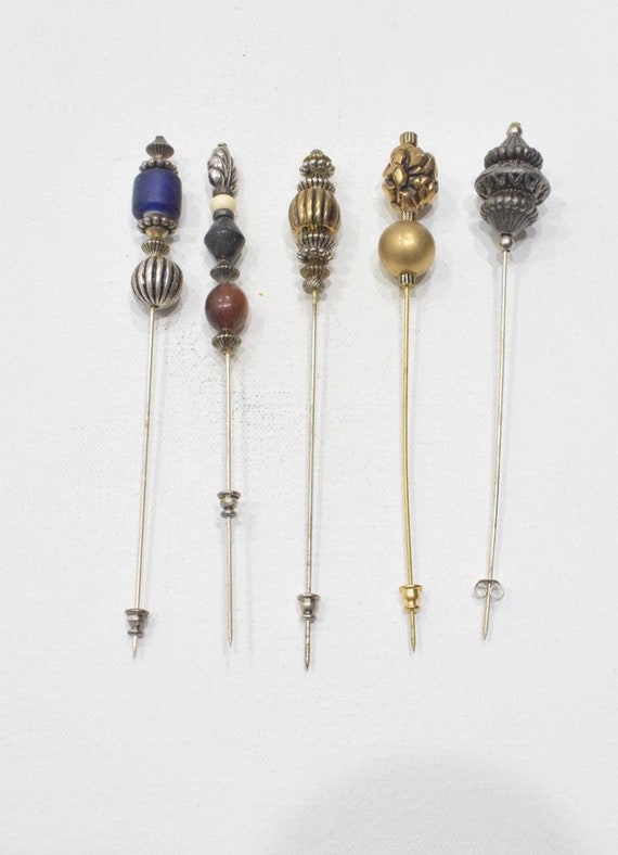 Stick Pins 5 Assorted Beaded Pins