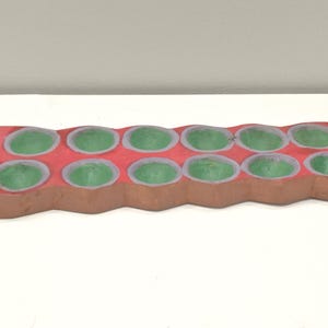 African Mancala Carved Wood Colorful Game board
