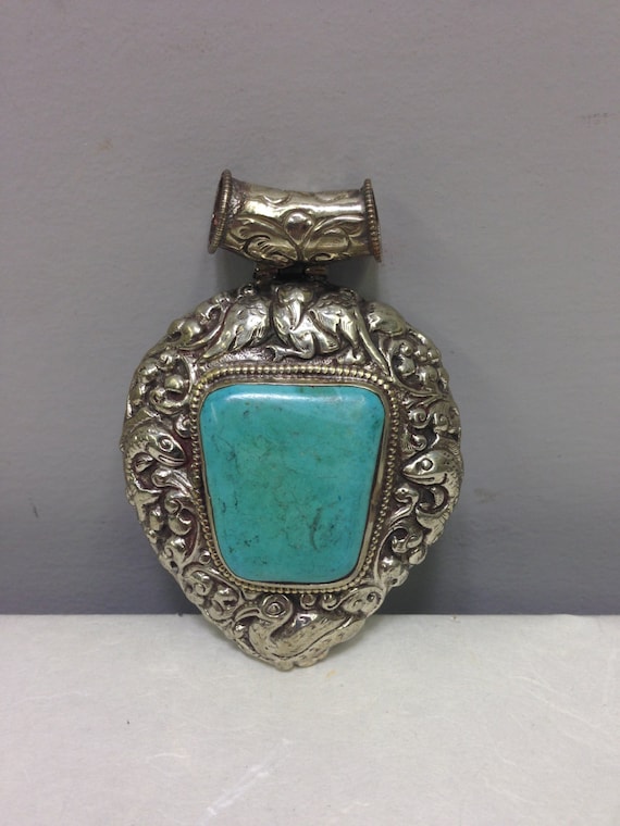 Tibetan Turquoise Silver Pendant