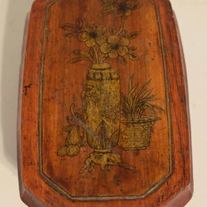 Chinese Antique Painted Lacquered Wood Storage Box