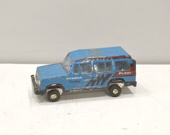 African Safari Recycled Blue Tin Truck Tanzania
