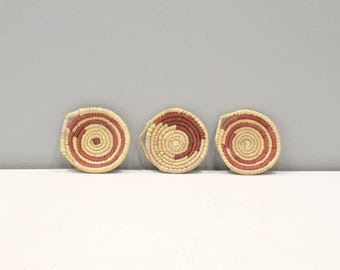 African Basket Botswana Natural Colors Food Basket Set of 3