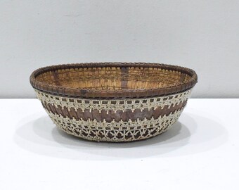 Basket Bali Indonesia Beaded Mirror Basket