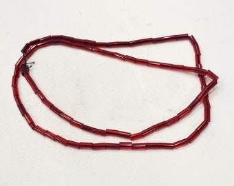 Beads African Red Glass Tube Beads 8-20mm