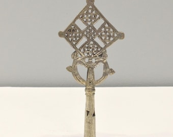 African Silver Coptic Cross Scepter Ethiopia