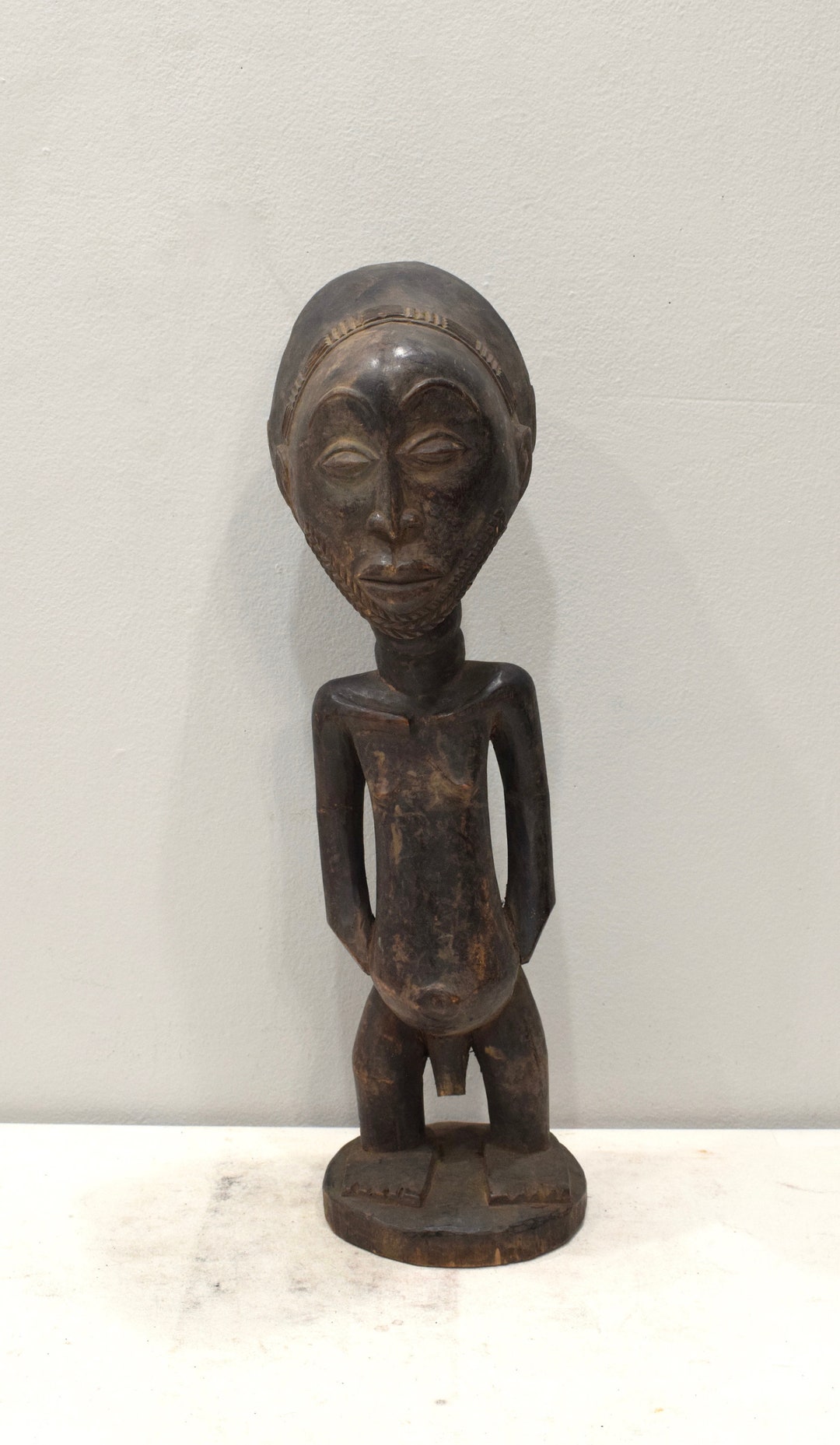 【アフリカンアート】ルバ族（Luba）キフウェベ様式 木彫りマスク 15cm African Statue Luba Hemba Tribe Carved Wood Statue Congo - Etsy