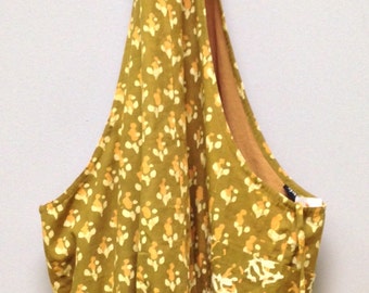 Indien Tasche Gelb-Gold Umhängetasche Handgemachte Baumwolle Hand Genäht Bunte Hand Gestempelt Stoff Geschenk für Sie Indien Spaß Umhängetasche