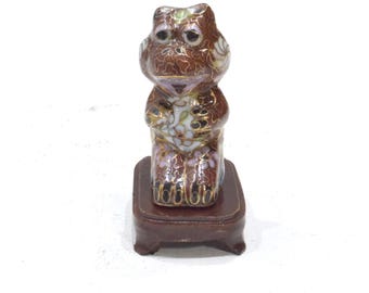 Chinese Cloisonne Frog on Stand