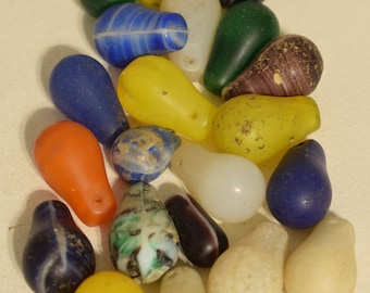 Beads African Wedding Glass Assorted Teardrop Beads 25mm