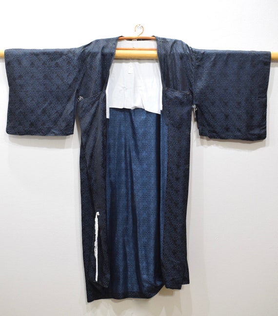 Kimono Japanese Navy Button Kimono - image 5