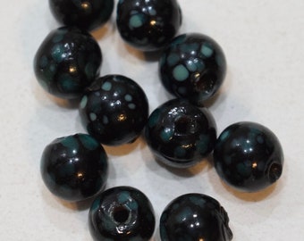 Beads Chinese Turquoise Matrix Glass Round Beads 12mm
