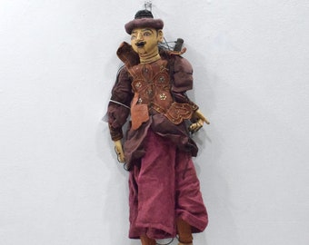 Puppet Marionette Wood Doll Burmese Folk Art Puppet