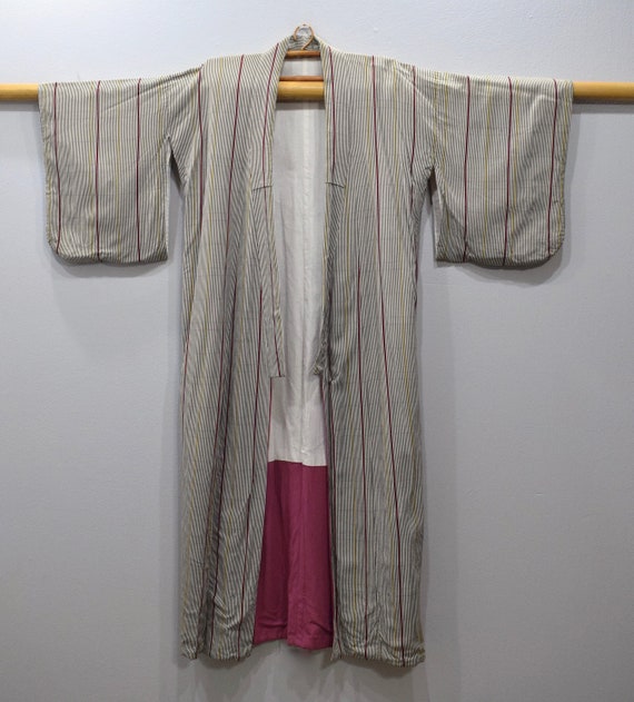 Kimono Japanese Cotton Long Striped Kimono