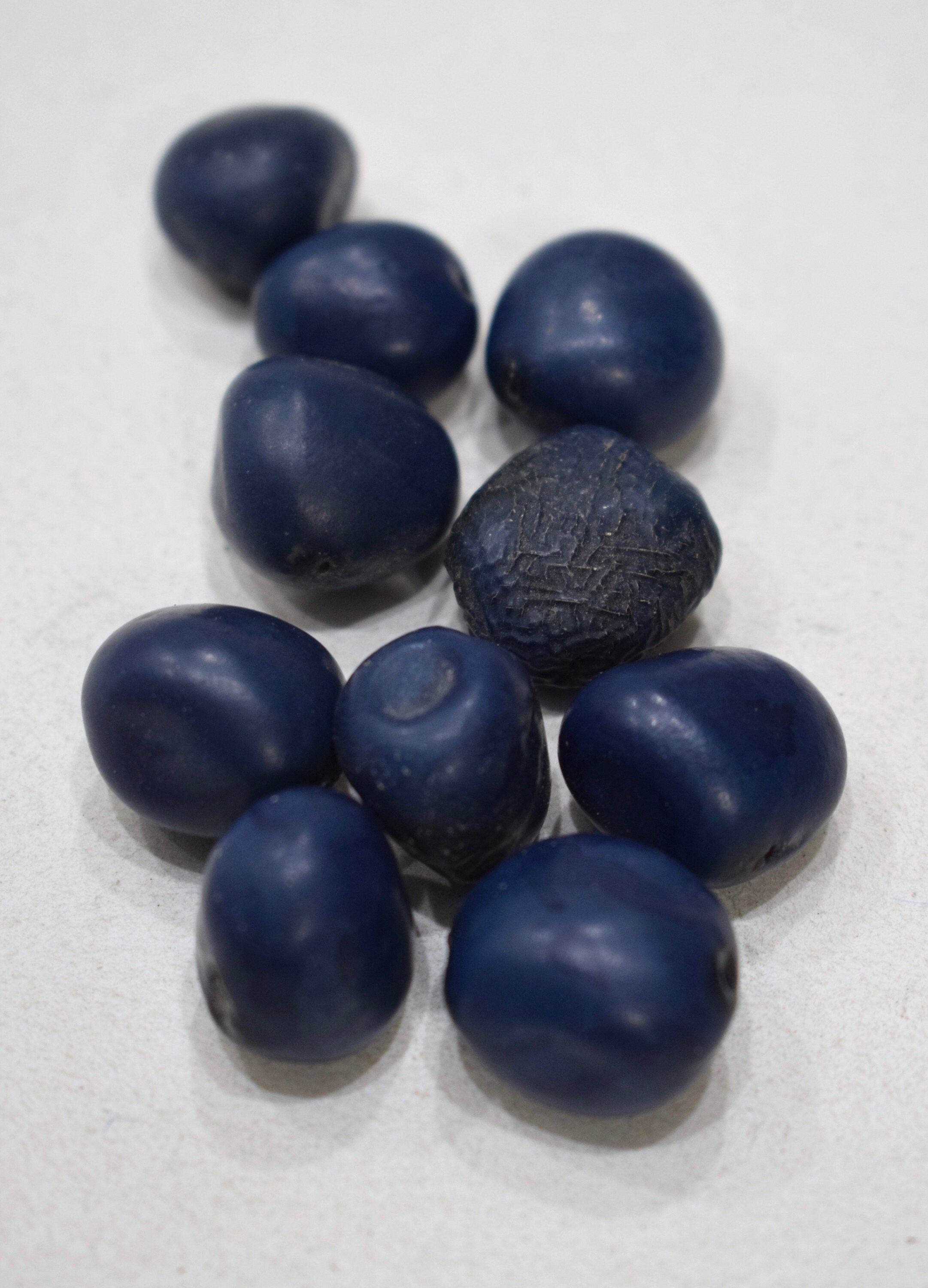 Beads India Dark Blue Nut Beads 17-20mm